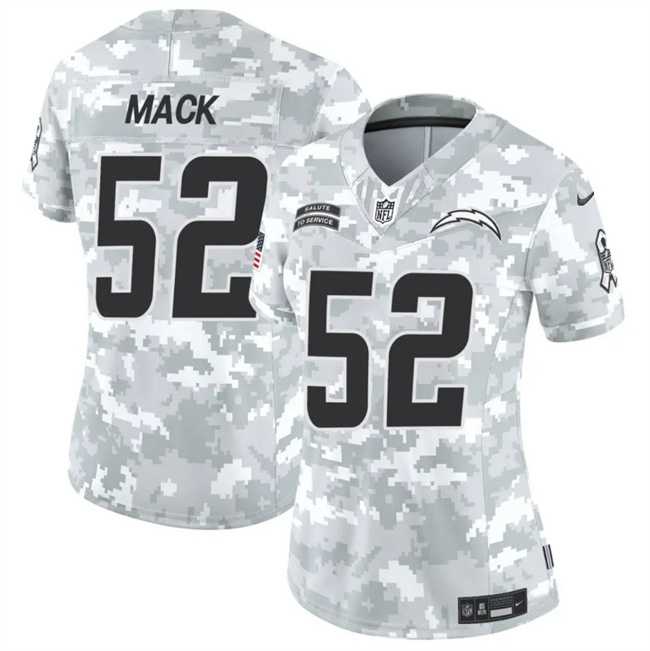 Womens Los Angeles Chargers #52 Khalil Mack 2024 F.U.S.E Arctic Camo Salute To Service Limited Stitched Jersey Dzhi